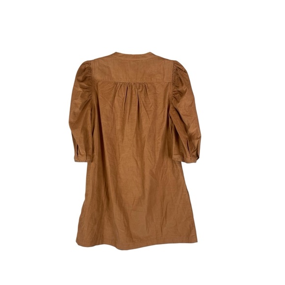 GAP LS Puff Sleeve Corduroy Mini Dress Holiday Brown XS Petite - Picture 7 of 7